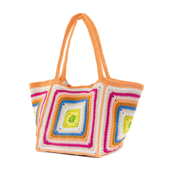 Xarraca Crochet Beach Tote Coral Multi