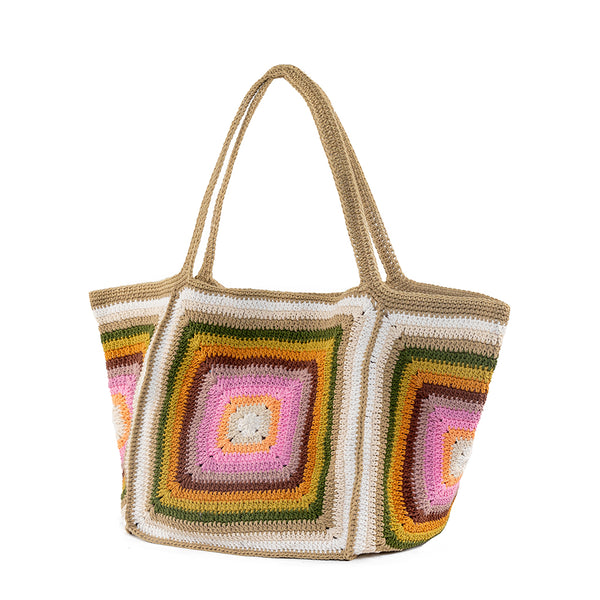 Xarraca Crochet Beach Tote Tan Multi