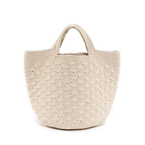 Ali Crochet Tote Small - Natural