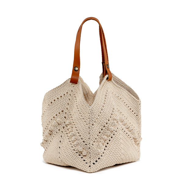 Daniela Knotted Crochet Tote Natural - Pre Order for May Delivery