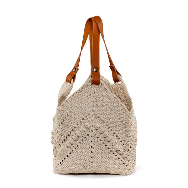 Daniela Knotted Crochet Tote Natural - Pre Order for May Delivery