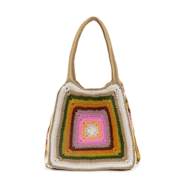 Xarraca Crochet Beach Tote Tan Multi