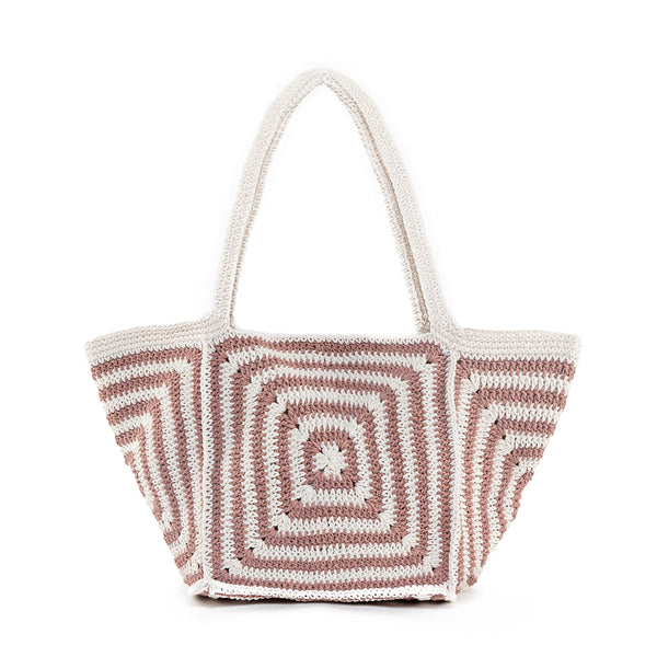 Escondida Crochet Beach Tote Blush