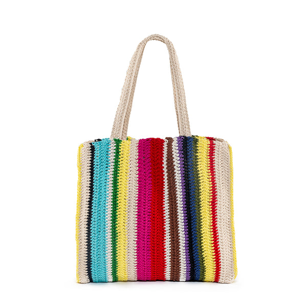 Portinax Crochet Stripe Tote Multi