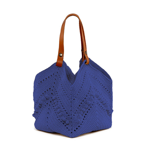 Daniela Knotted Crochet Tote Indigo