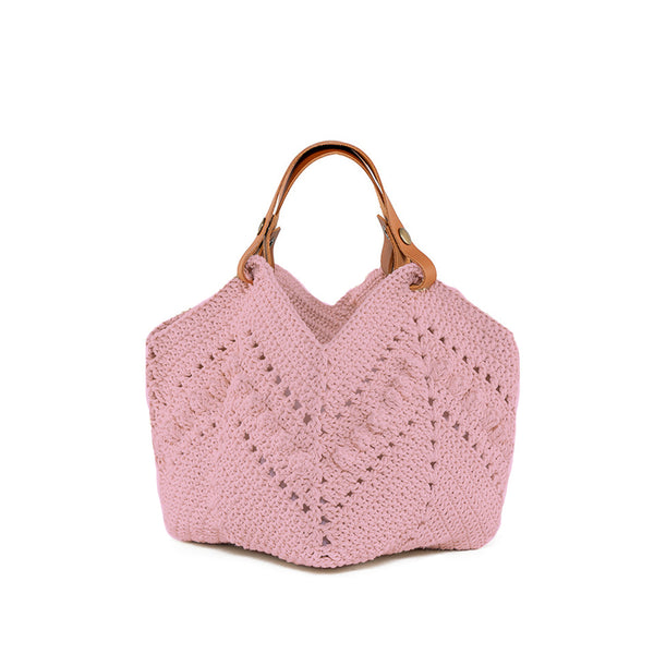 Daniela Mini Knotted Crochet Tote Blush - Pre Order for May delivery