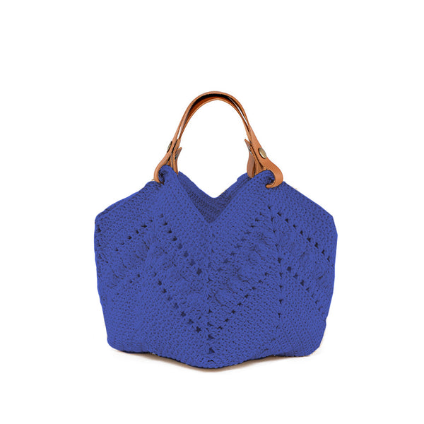 Daniela Mini Knotted Crochet Tote Indigo