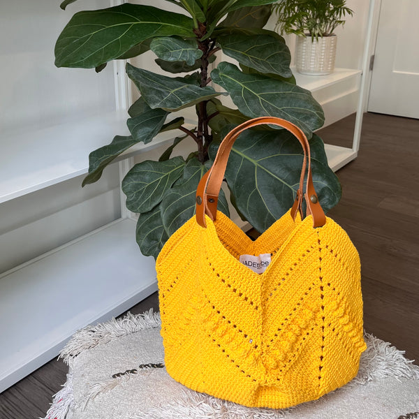 Daniela Knotted Crochet Tote Lime - Pre Order for May Delivery