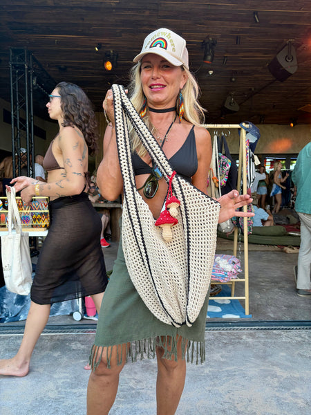 Talamanca Crochet Tote Black