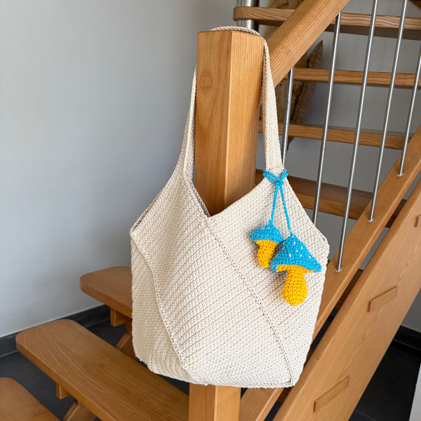 Kamalaya Crochet Bucket Tote Small Turq/Yellow
