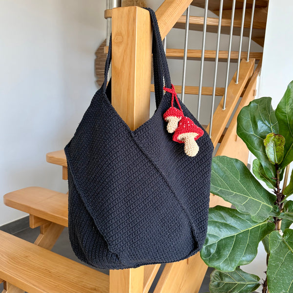 Kamalaya Crochet Bucket Tote Large Black