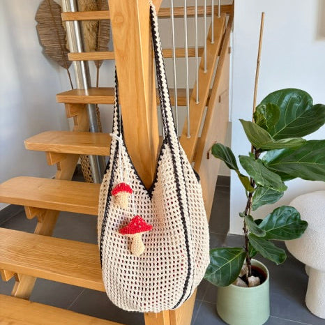 Talamanca Crochet Tote Black