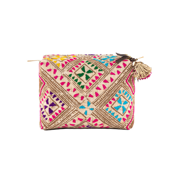 Viet Batik Cosmetic Large Puka Tassel Sand Multi
