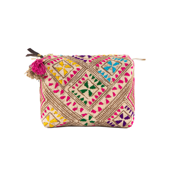 Viet Batik Cosmetic Large Puka Tassel Sand Multi