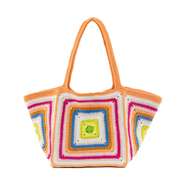 Xarraca Crochet Beach Tote Coral Multi