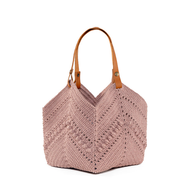 Daniela Knotted Crochet Tote Blush - Pre Order for May Delivery