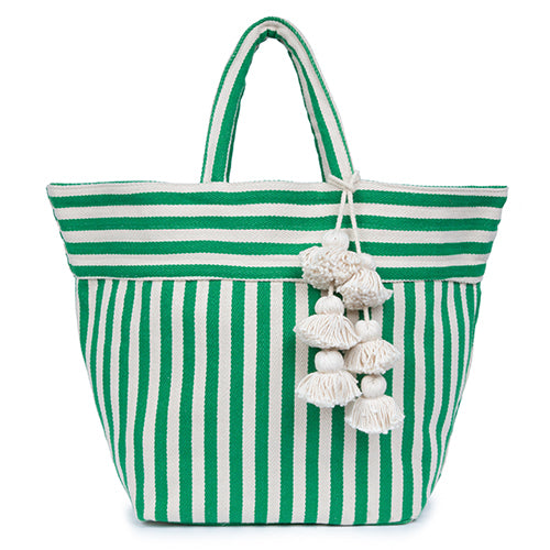 Valerie Tote Organic Tassel Green