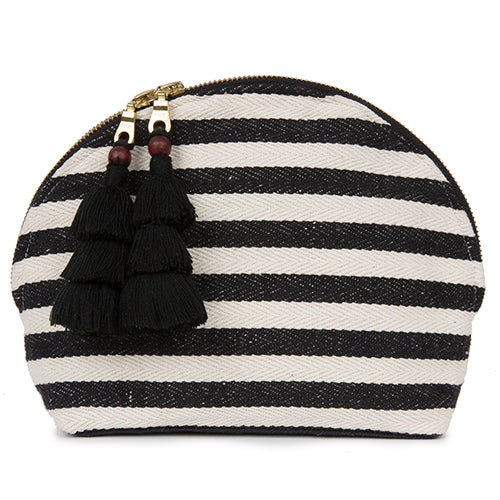 Valerie Double Tassel Cosmetic All Black