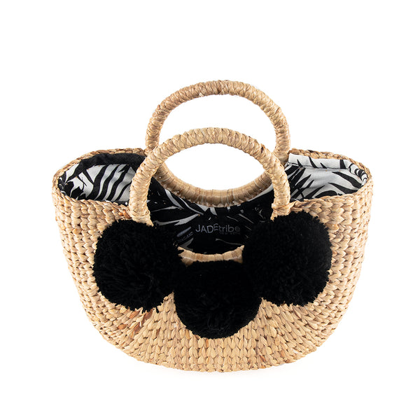 Aloha Basket Mini 3 Pom Black - Pre Order for May Delivery