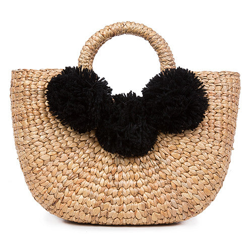 Aloha Basket Mini 3 Pom Black - Pre Order for May Delivery